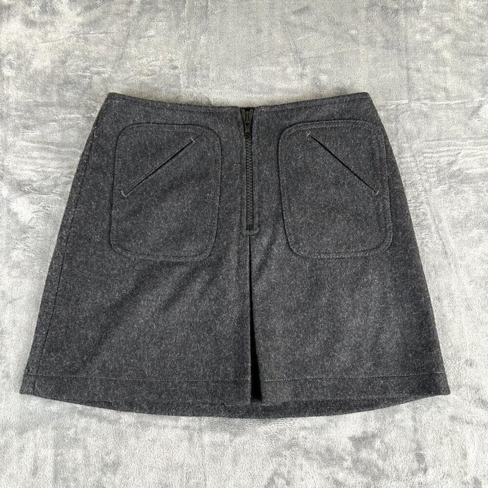 Gap Y2K Dark Gray Wool Blend Mini Skirt Size 1 Academia Preppy